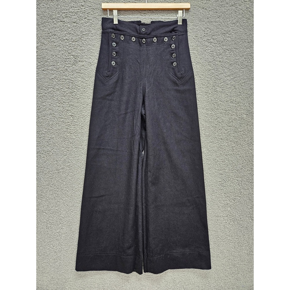 US Navy Sailor Crackerjack Pants 27R Vintage 60s Wool Drop Front Bell Bottom